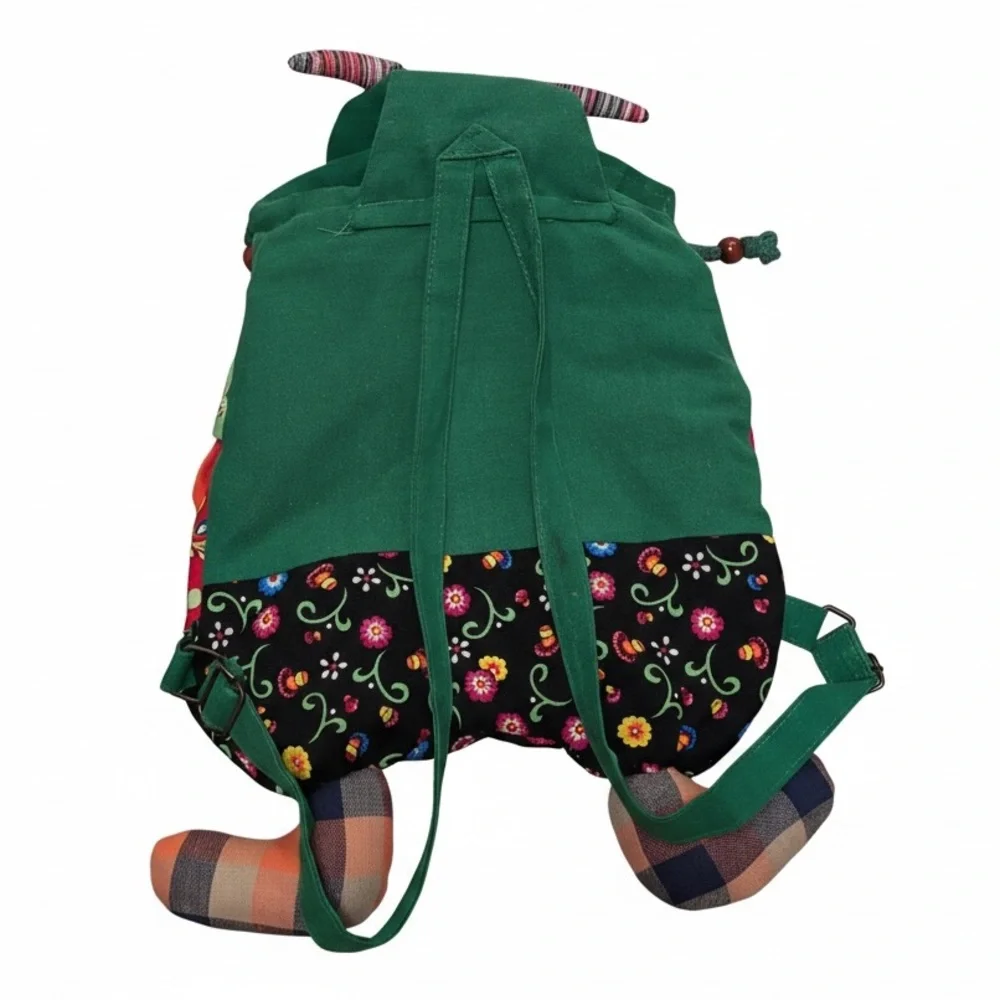 Cute Kids Owl Backpack Bag Colorful Patchwork Novelty Purse Kidcore Whimsical